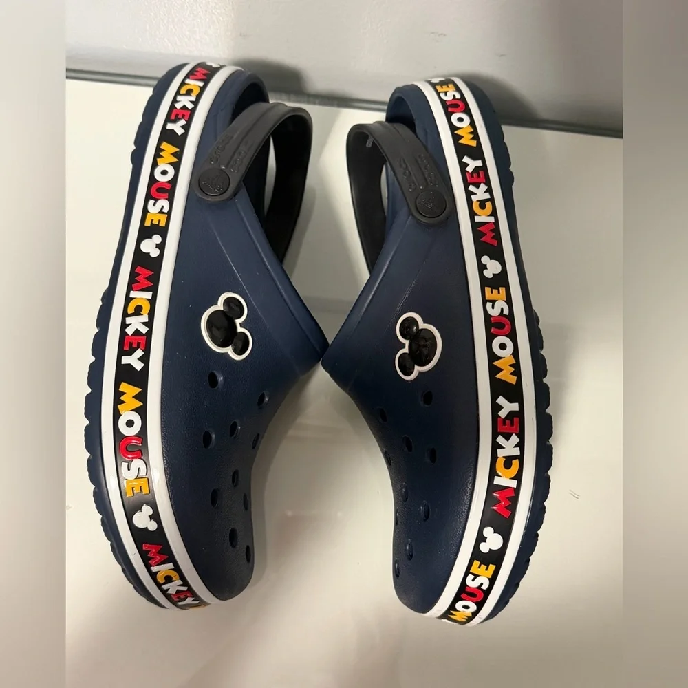 CROCS Navy Mickey Mouse Clogs Men 10/ Women 12 - Picture 4 of 8